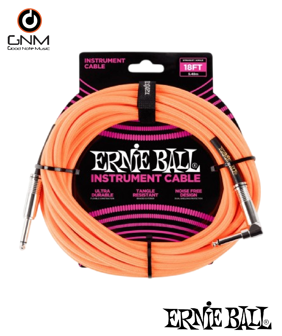 สายแจ็ค Ernie Ball P06084 สายถักไนลอน ยาว 5.5 เมตร สีส้ม