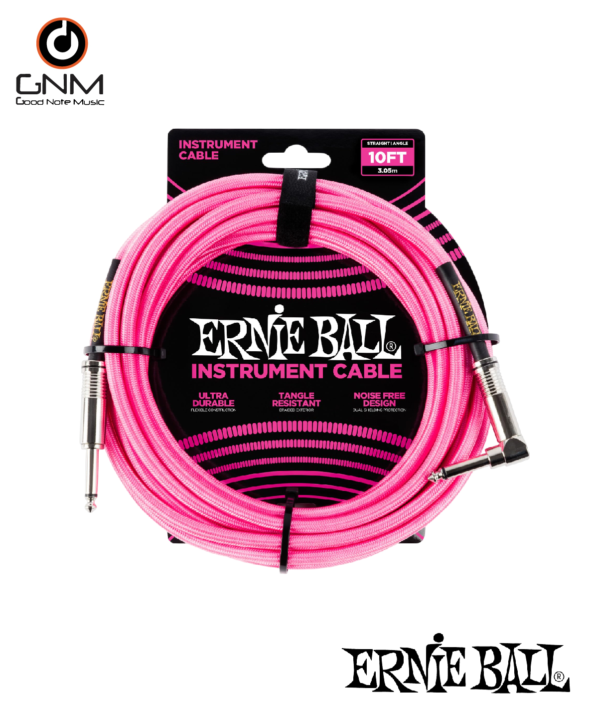 สายแจ็ค Ernie Ball P06078 สายถักไนลอน ยาว 3.05 เมตร สีชมพู