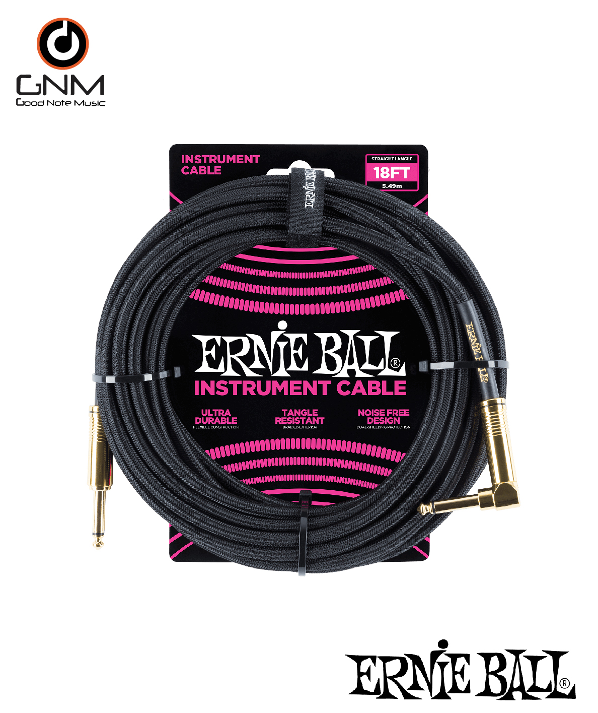 สายแจ็ค Ernie Ball P06086 สายถักไนลอน ยาว 5.5 เมตร สีดำ