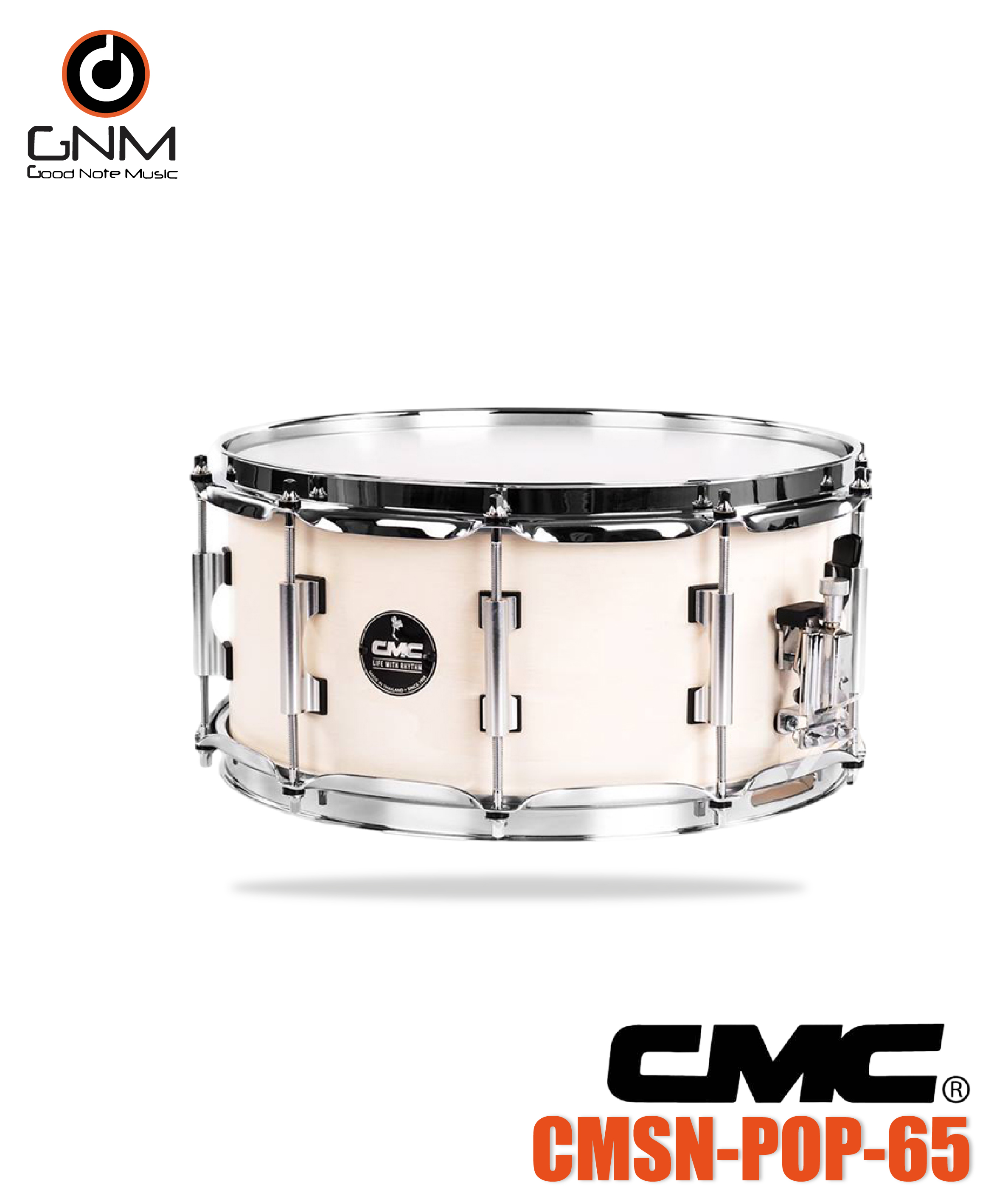 กลองสแนร์ CMC Prelude Snare Poplar สีขาว