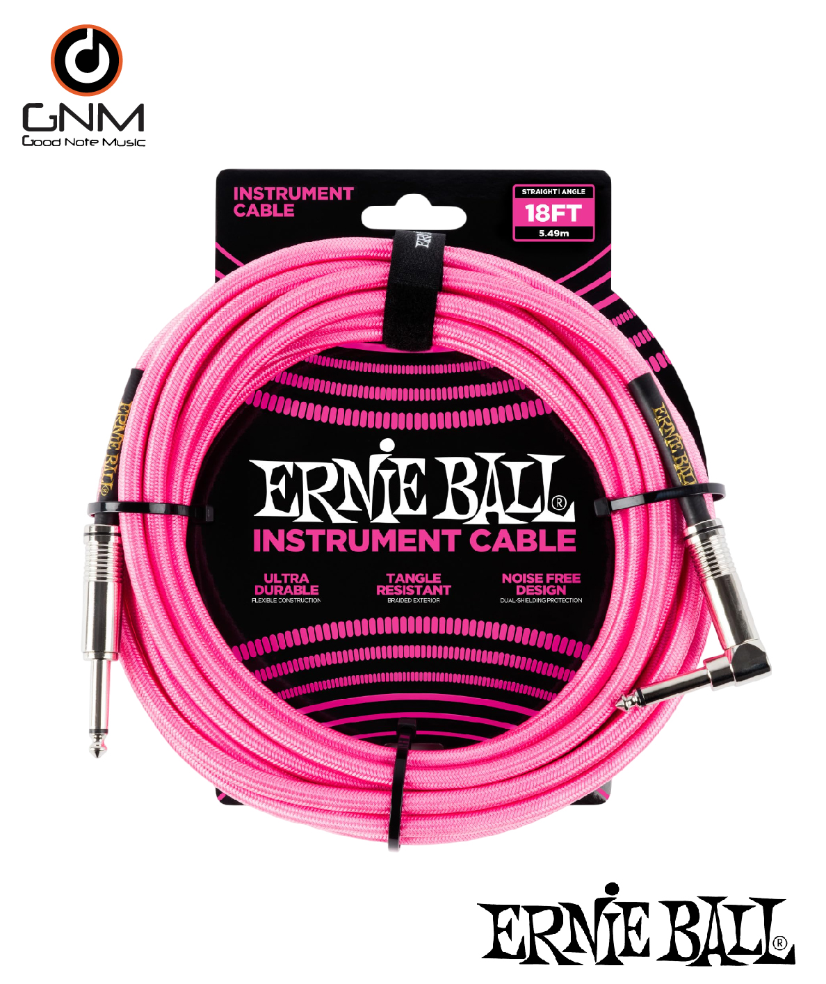 สายแจ็ค Ernie Ball P06083 สายถักไนลอน ยาว 5.5 เมตร สีชมพู