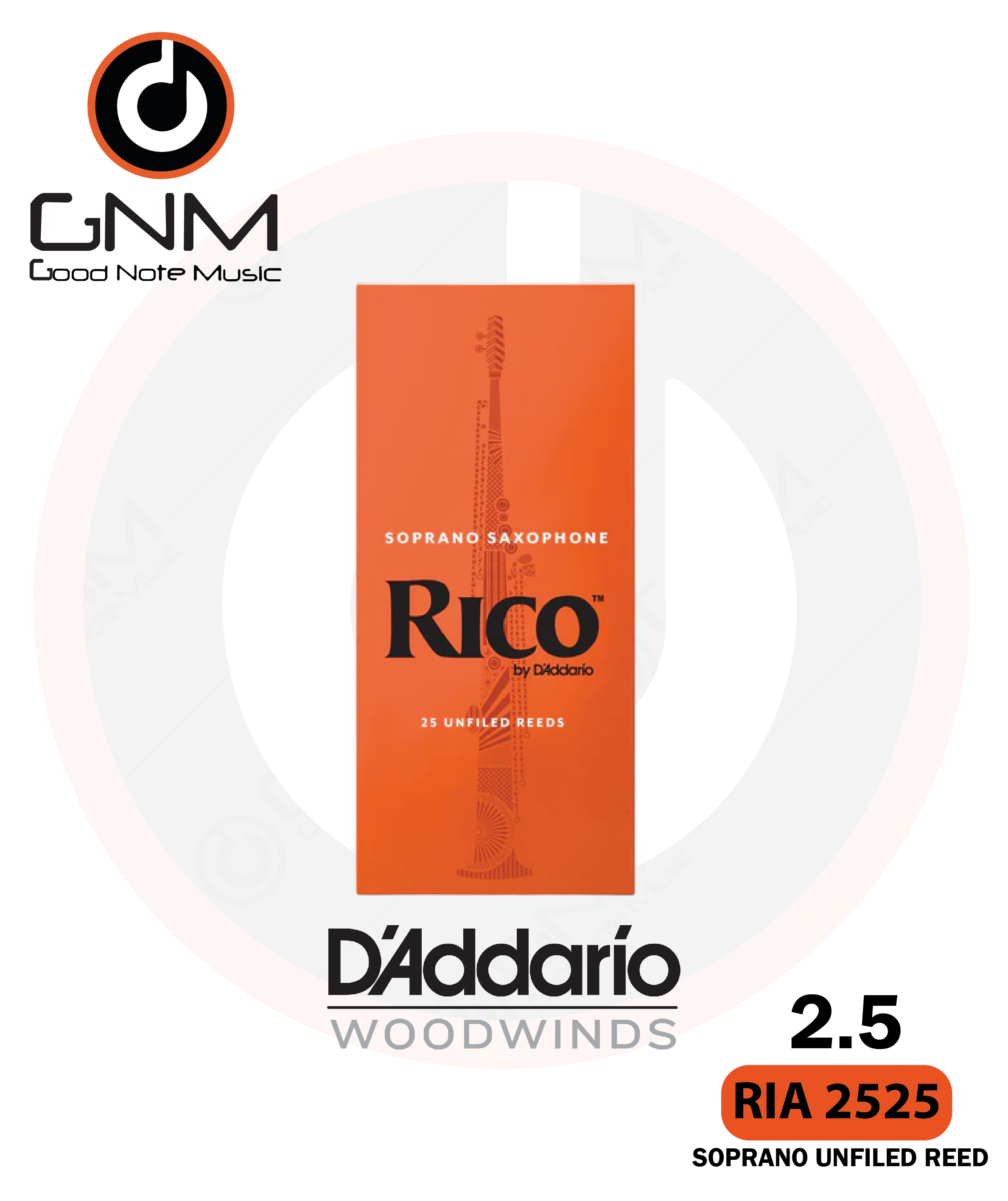 Rico Soprano Saxophone Reeds RIA2525 (กล่อง 25 ชิ้น)