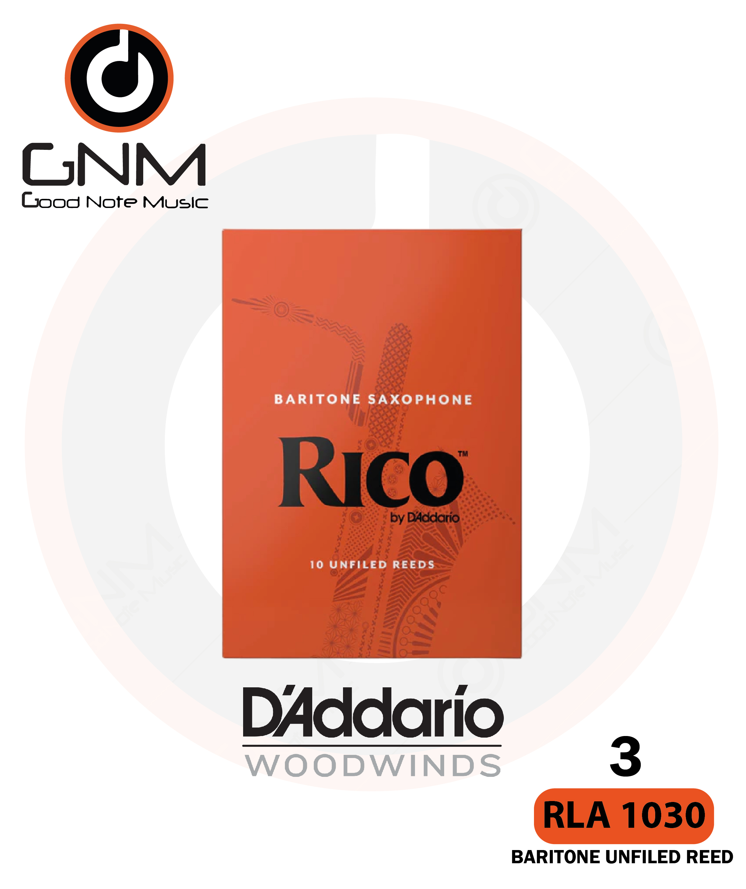 Rico Baritone Saxophone Reeds RLA1030 (กล่อง 10 ชิ้น)