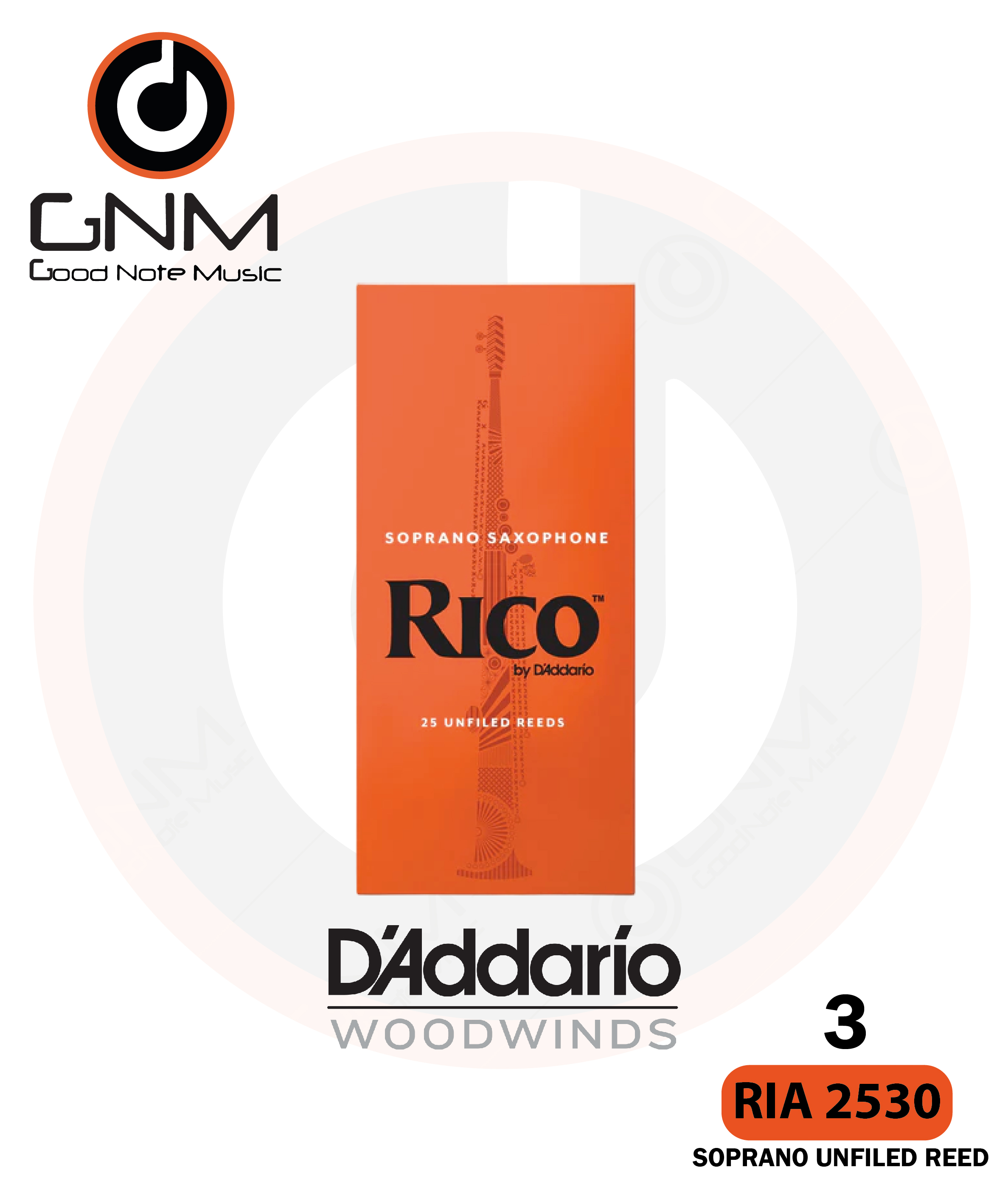 Rico Soprano Saxophone Reeds RIA2530 (กล่อง 25 ชิ้น)