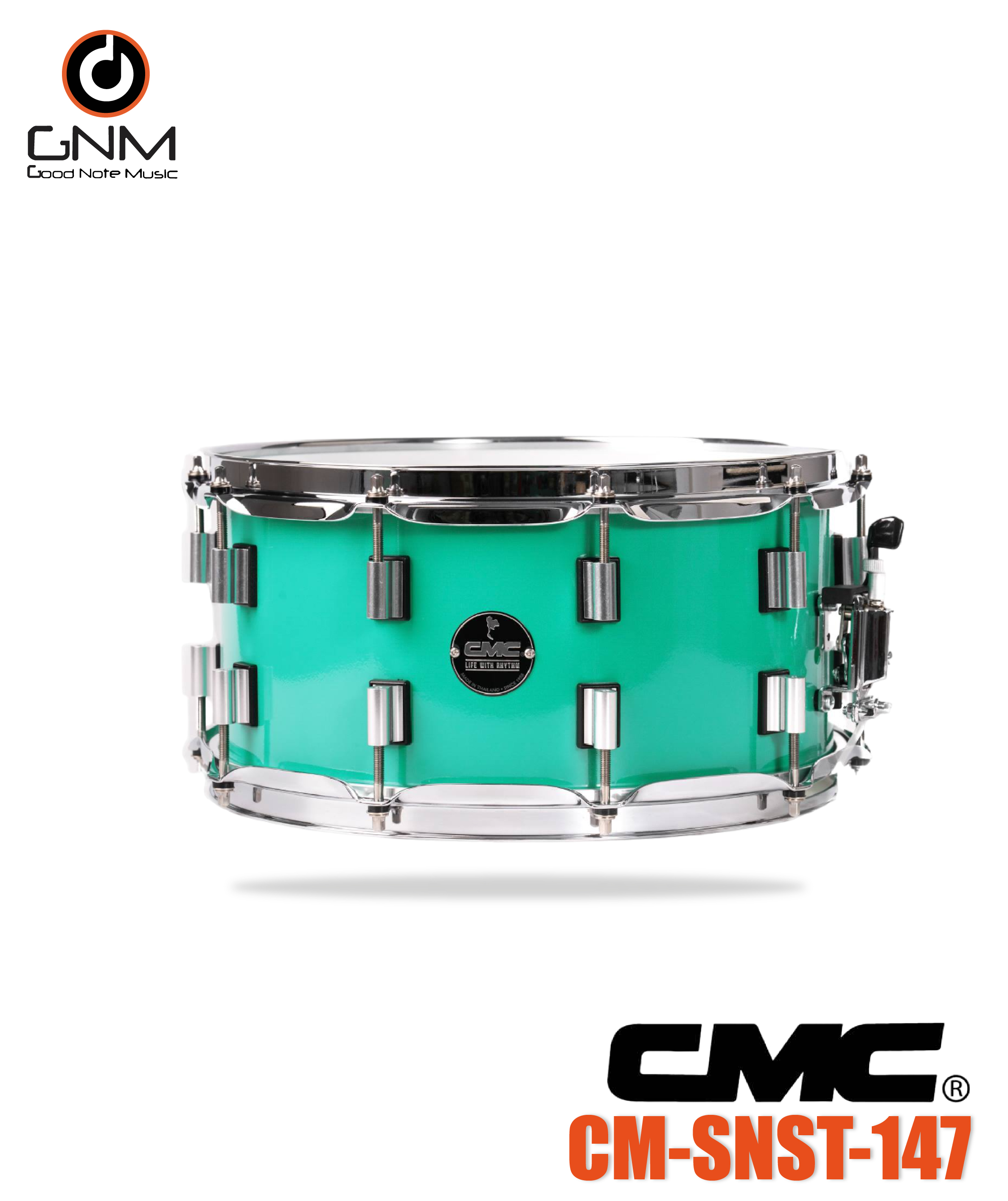 กลองสแนร์ CMC Prelude Steel Snare สีเขียว