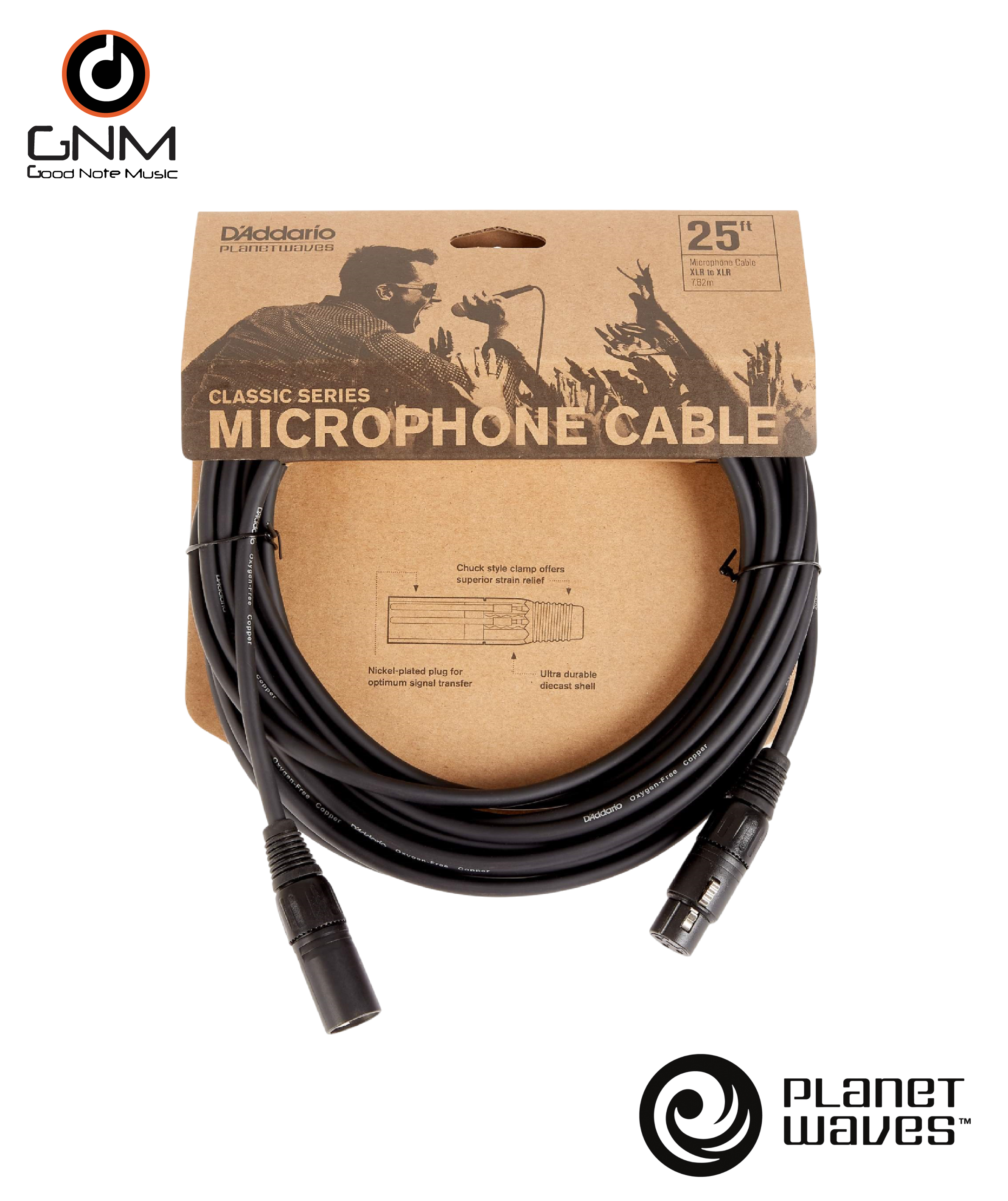 สายแจ๊คไมค์ Planet Waves PW-CMIC-25 ยาว 7.6 เมตร