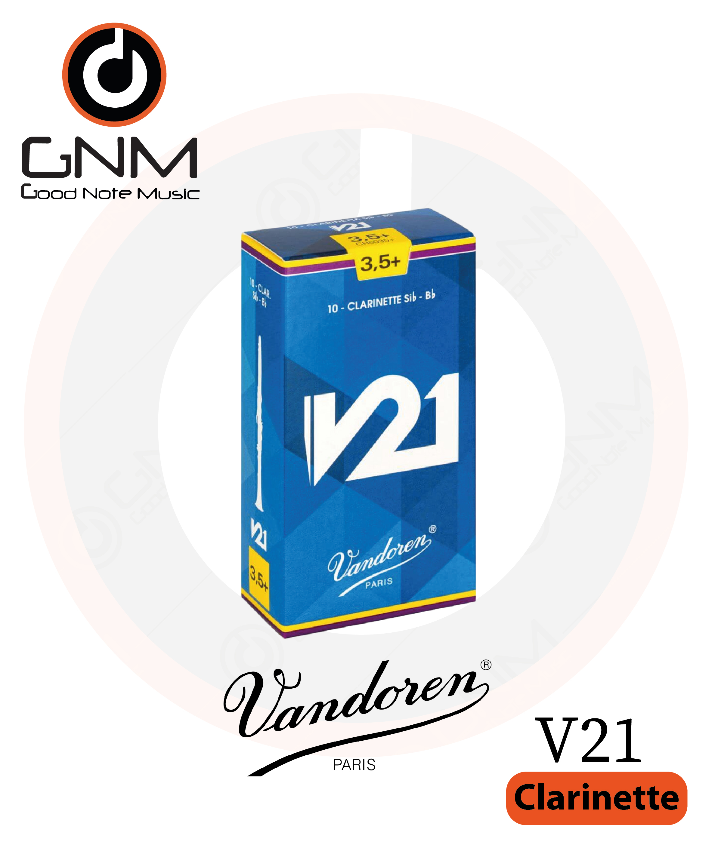 Vandoren V21 Bb Clarinet Reeds ลิ้นบีแฟลตคลาริเน็ต รุ่น V21 (1 ชิ้น)