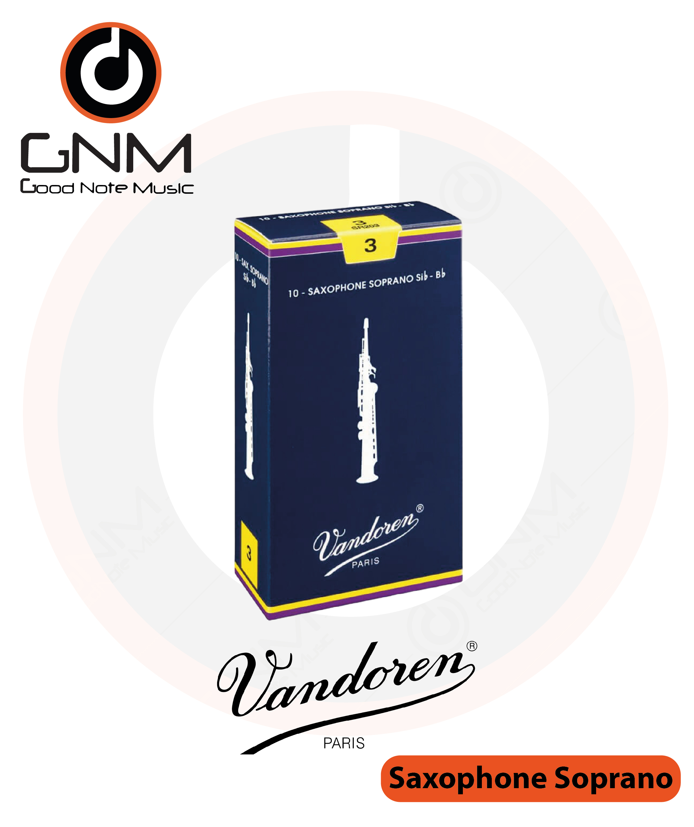 Vandoren Traditional Soprano Saxophone Reeds ลิ้นโซปราโนแซกโซโฟน (กล่อง 10 ชิ้น)