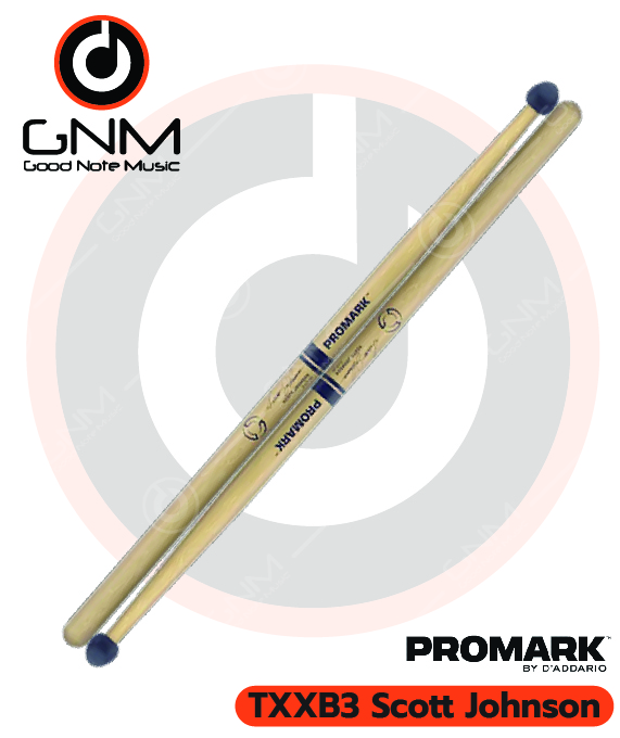 ไม้กลองมาร์ชชิ่ง Promark TXXB3 Scott Johnson (หัวจุกยาง) 